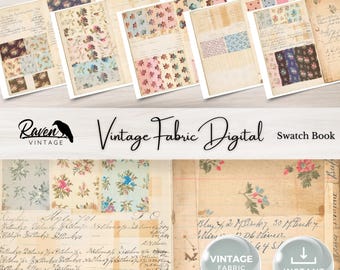 Vintage Fabric Swatch Book – Junk Journal Printable