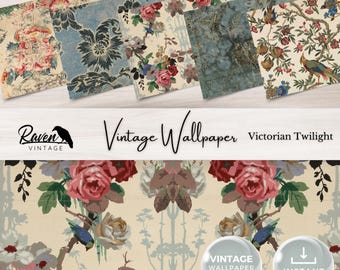 Victorian Twilight - Authentic Vintage Wallpaper Printable Kit for Junk Journals & Crafts