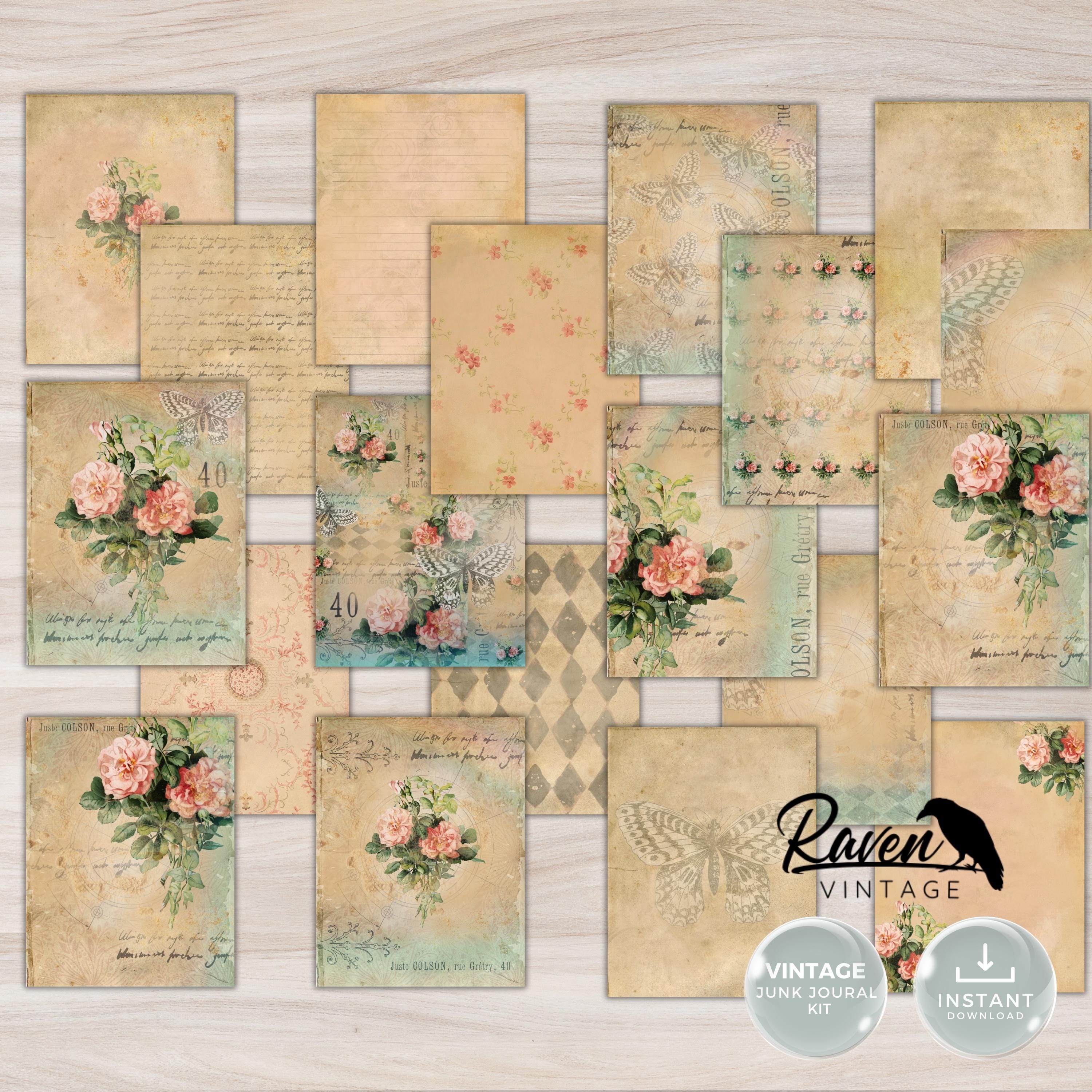 Shabby Rose - Junk Journal Kit Printable Vintage Papers and Ephemera - Etsy