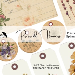 Efímera de flores prensadas / Diario basura imprimible