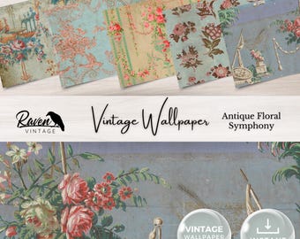 Antique Floral Symphony - Authentic Vintage Wallpaper Printable Kit for Junk Journals & Crafts