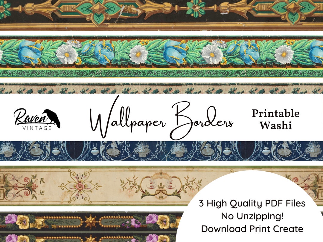 Wallpaper Border Printable Washi Etsy