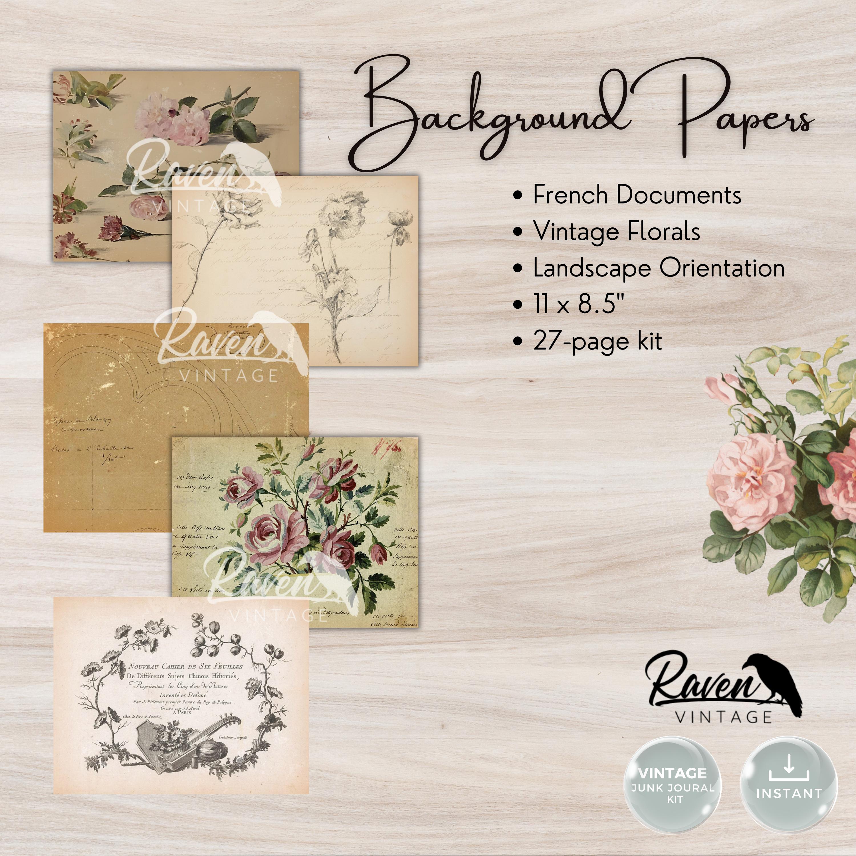 Teresa Printable Junk Journal Kit – Vintage Handwriting, Antique Papers ...