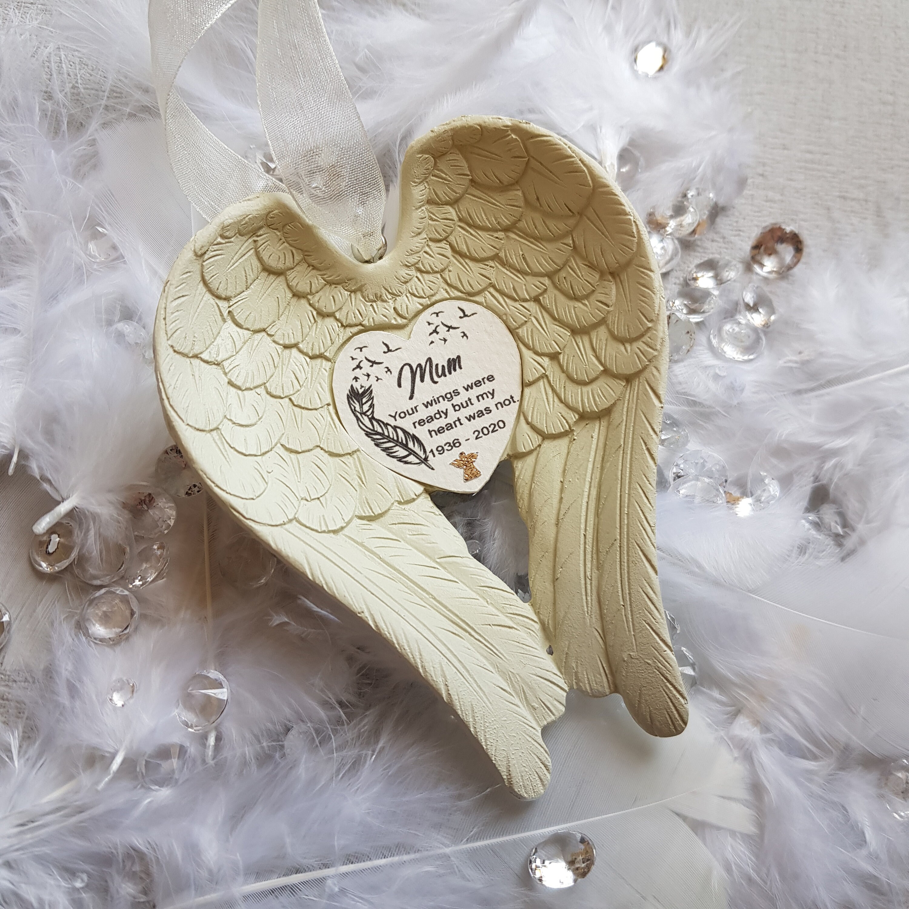 Memorial Angel Wings Hanging Ornament Your Wings Were Etsy