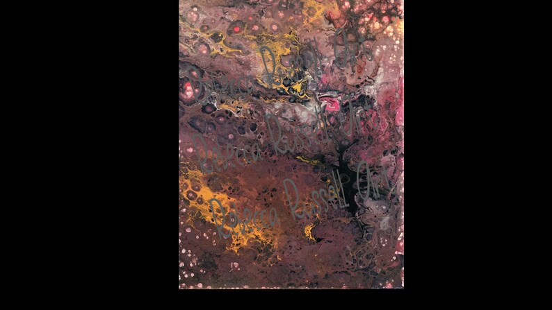 Original Artwork on 9x12 Stretched Canvas Dirty Pour Painting Fluid Art Acrylic Pour Painting Fluid Royal /& Majestic One Of A Kind
