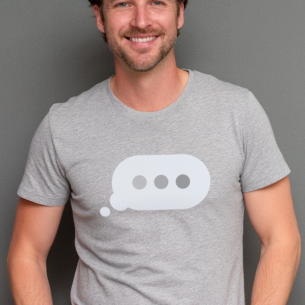Speech Bubble Dots T-Shirt, Texting In Progress, Thinking, Snapchat, Unisex T-Shirt, Cotton, Tee Designs For Teens, Women Men T-Shirt Gifts