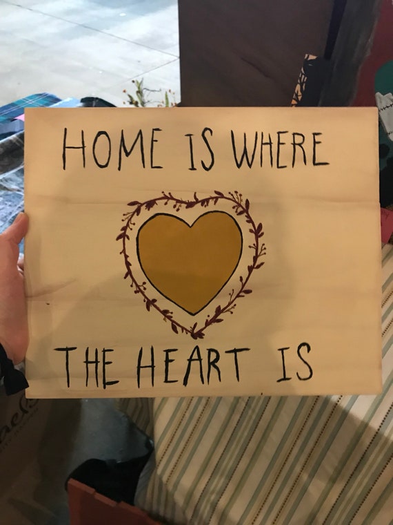 Home Is Where The Heart Is Sign Etsy