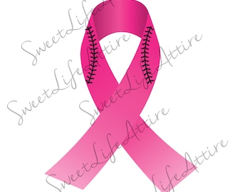 Baseball Cancer Ribbon SVG