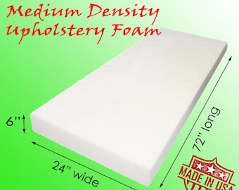 GoTo Foam 4 Height x 24 Width x 120 Length 44ILD Firm Upholstery Cushion Made in USA