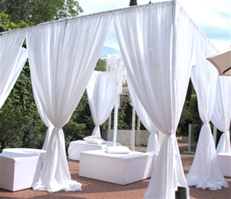 White Chiffon Drapes Panels For Wedding Events Decor Etsy
