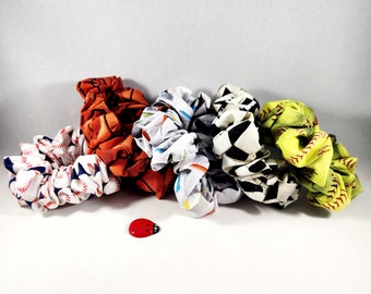 Sports Scrunchies Baseball, Basketball, Gold, Soccer, Softball
