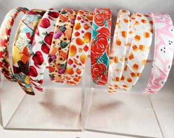 Fall Ribbon Headband: Leaves, Apples, Pumpkins & Candy Corn