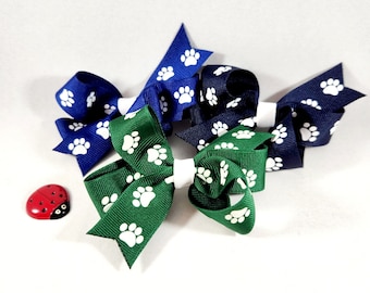Paw Print Small Boutique Bow