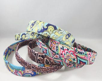 Colorful Ribbon Wrapped Headbands - Geometric & Paisley Designs
