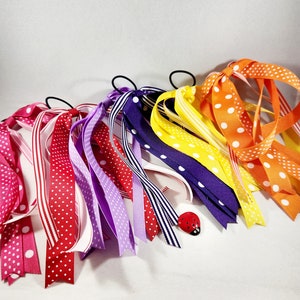 Stripes & Dots Ribbon Streamers Pink, Red, Orchid, Purple, Yellow, Orange