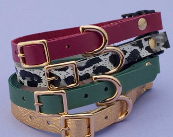 Handmade Leather Cat Collar: Soft Kitten Breakaway Collar