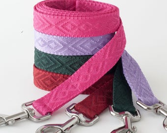 Stylish Dog Lead, 1" wide embossed webbing Leash, Handmade Product