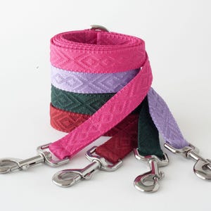 Stylish Dog Lead, 1" wide embossed webbing Leash, Handmade Product