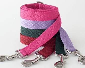 Stylish Dog Lead, 1" wide embossed webbing Leash, Handmade Product