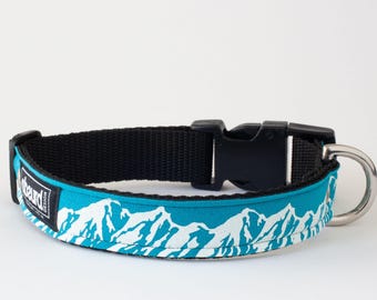 Cool Waterproof Dog Collar, Unique Modern Collars, Neoprene and Webbing, Active Dog, Custom Pet Gift, Handmade uk | Alpine