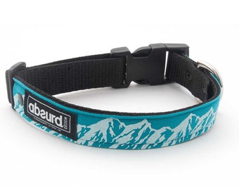 Cool Waterproof Dog Collar, Unique Modern Collars, Neoprene and Webbing, Active Dog, Custom Pet Gift, Handmade uk | Alpine