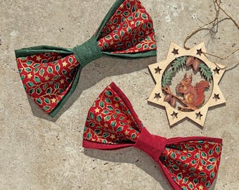 Large Red Christmas Bow | Double Layer Dog Bow Tie | Handmade Dog Presents
