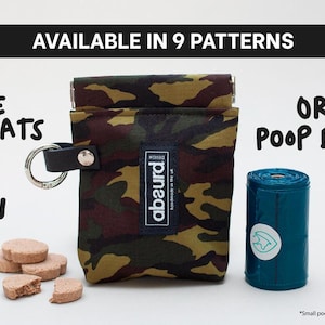 Fabric Dog Poop Bag Holder | Dog Treat Bag | 2 Sizes | Training | Dog Walker Accessory | Waterproof Inside | Absurd Design