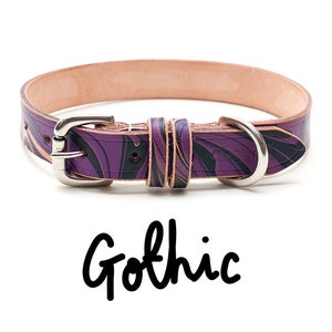 Luxury Leather Dog Collar, Stylish Unique Dog Collars, Quality Handmade Collar, Dog Gift | Gothic