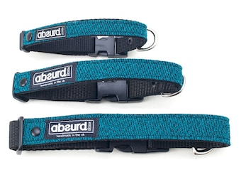Teal Neoprene Dog Collar: Quick Release Waterproof Collar, Handmade
