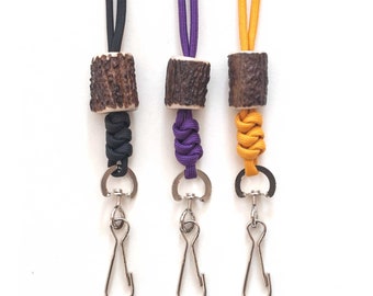 Antler Paracord Lanyard: Dog Training Whistle, Key & ID Holder