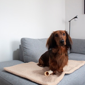 Estera de asentamiento de mezcla de lana para perros / Estera de viaje / Estera enrollable para mascotas / Cama portátil para perros / Estera de caja / Estera para dormir para gatos / Diseño absurdo