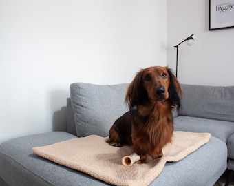 Tapis de voyage pour chien en mélange de laine : lit portable pour animal de compagnie, tapis de caisse