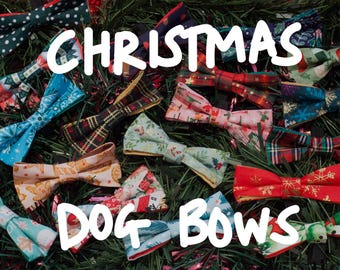 Christmas Dog Bow | Cute Festive Pet Accessory | Perfect Handmade Dog Lover Gift & Great Stocking Filler