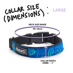 Waterproof Adjustable Dog Collar Patterned Neoprene Handmade Shark Bait Absurd Design image 5