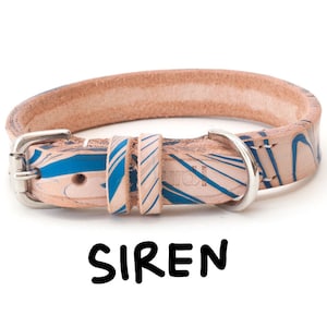 Echtleder Hundehalsband, Designer Hundehalsbänder, Handgefertigtes Halsband, Einzigartiges Hundegeschenk | Sirene