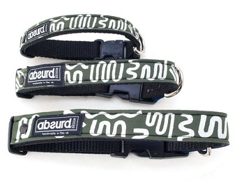 Waterproof Neoprene Dog Collar: Modern Print, Active Dog Gift, Handmade UK