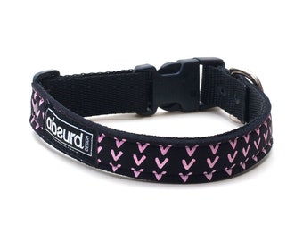 Cute Dog Collar | Comfortable Girl Dog Collar | Washable Neoprene |  Adjustable Webbing Collar | Pretty Dog Accessory | Handmade | Heart U