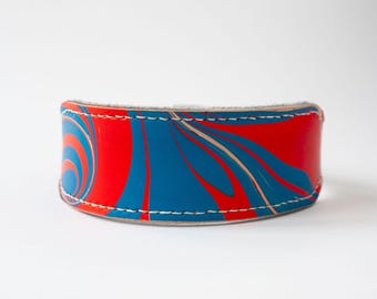 Luxury Leather Hound Collar | Handmade Elegant Designer Piece | Wide Dog Collar for Greyhound, Whippet  & Italian Greyhound - Britannia