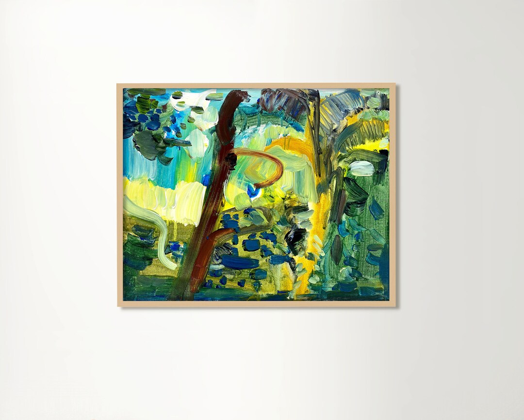 Abstract Oil Painting for Home Decor Island Landscape Modern Etsy