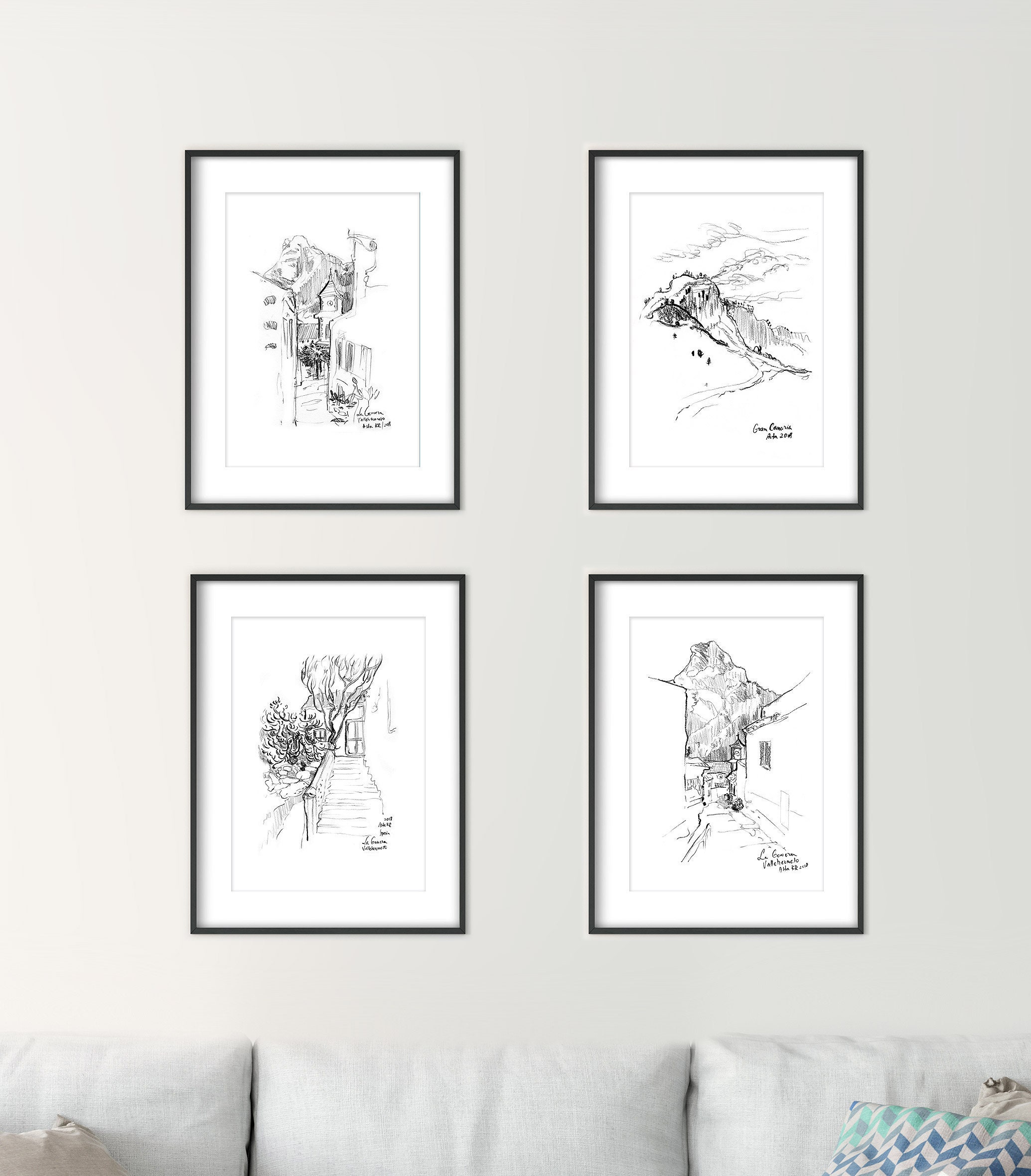 Set of 4 Black and White Art Print Black and White Bathroom Etsy