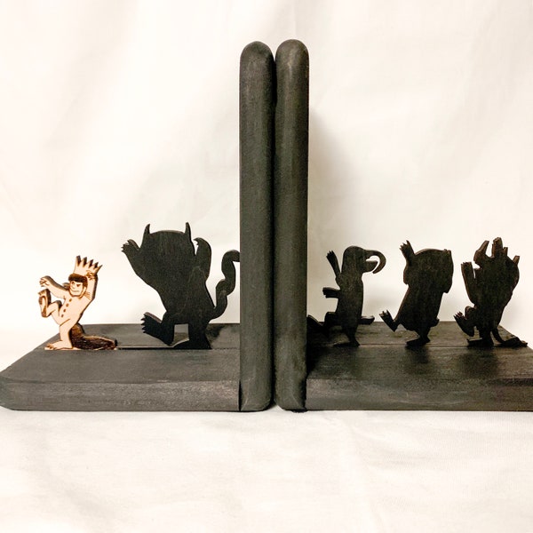 Where the Wild Things Are/Bookends/We Love You So/children bookends/wild rumpus/book shelf/handmade gift/for book lover/him/her/dad/geek
