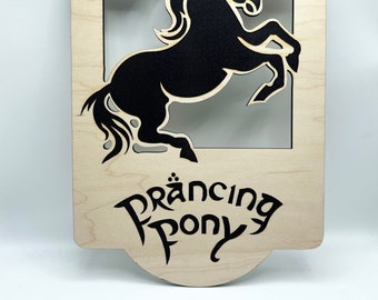 Lord of the rings sign/Prancing Pony/Wood sign/Fellowship/Dorm/Pub/Bar/Man cave/handmade decor/gift for her/Bree/gift for reader/geek decor