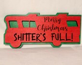 Christmas Vacation Shitters Full Merry Christmas funny bathroom sign wall art Christmas decor Christmas gift unique gift gift for husband