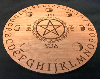 Ouija Board/Spirit Board/Pendulum Board/Halloween Decor/Witchboard/custom spirit board/Witches/Wizards/Wicca/Pentagram