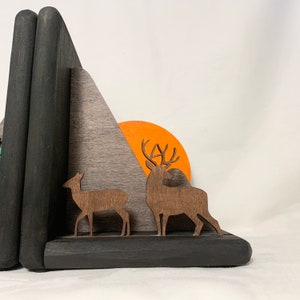 Woodland Bookends/Forest/Nature Scene/Book Lover Gift/Nursery/Deer/children bookends/kids bookends/3d book ends/book shelf/woodland scene image 3