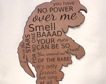 Labyrinth/Ludo/Word cloud/Wall Decor/wall art/Labyrinth gift/wood sign/Valentines gift/You remind me of the babe/gift for her