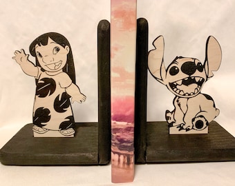 Lilo and Stitch Bookends/Gift for Books lover/Nursery bookends/Lilo and Stitch decor/book lover gift/nursery decor/Ohana/book shelf/kids