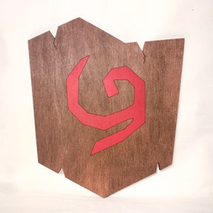 Bouclier Mojo/bouclier Zelda/décor de jeu vidéo/bouclier en bois/enseigne en bois/légende de Zelda/anniversaire/cadeau de joueur/décor Zelda/art mural