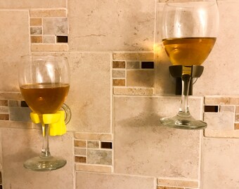 Shower wine holder/bath wine holder/shower wine/bath wine caddy/wine glass holder/valentine's day gift/wine gift/for wife/for her