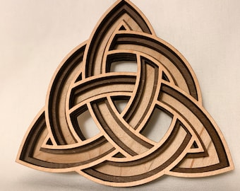 Keltische knoop /Trinity Knot/Triquetra/muurkunst/Charmed/Keltisch cadeau/esdoornhout/liefdesknoop/Keltische kunst/voor muur/handgemaakt decor/Keltisch symbool/Iers